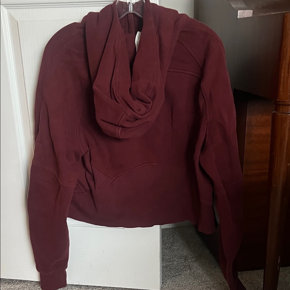 Burgundy Half-Zip Lululemon Scuba Hoodie. Medium/large.  Like new condition. - Picture 2 of 3